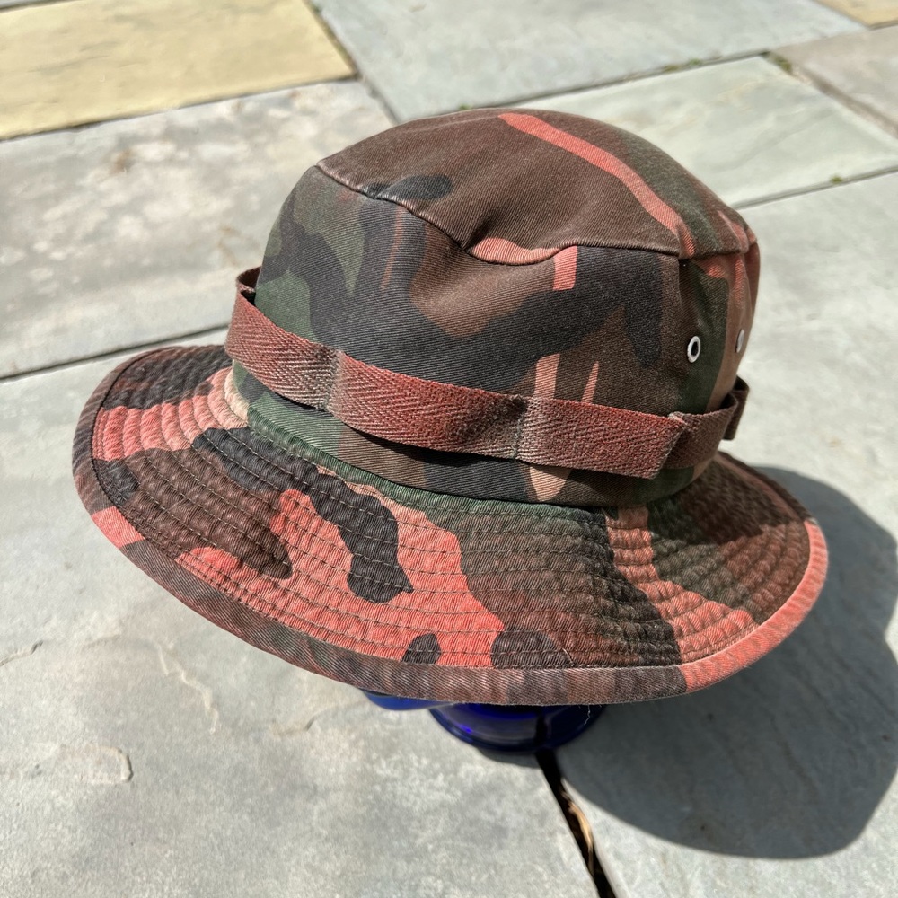 Y2K Reworked Overdyed Jungle Camo Military Gorpcore Bucket Hat